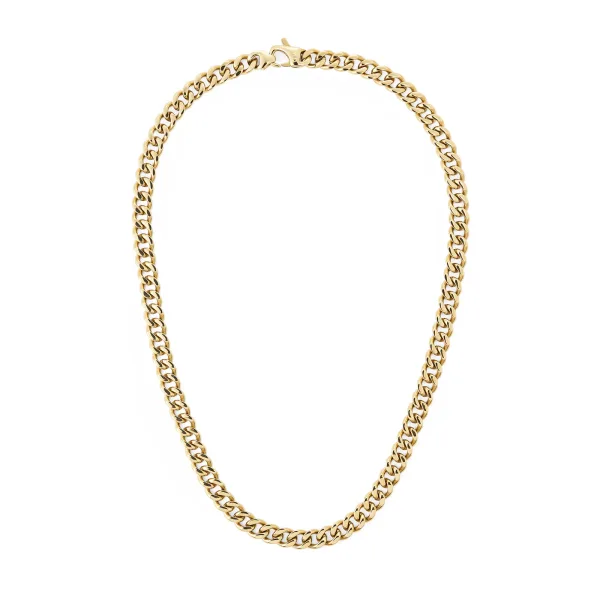 Daniel Wellington Ellipse Cuban Zincir Erkek Kolye 55 cm, Gold