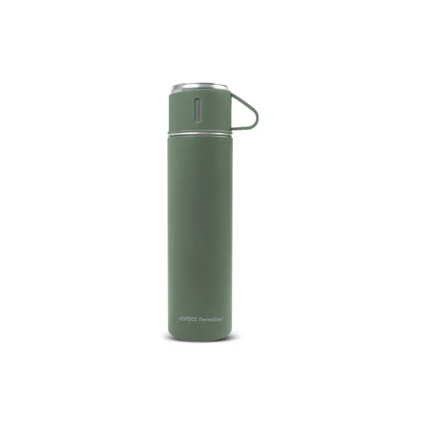 Karaca Thermosteel Nature Bardaklı Çelik Termos 550 ml, Haki