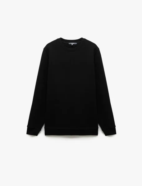 Koton Şardonlu Bisiklet Yaka Basic Erkek Sweatshirt