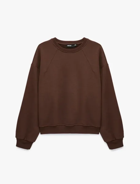 Koton Üç İplik Şardonlu Basic Kadın Sweatshirt