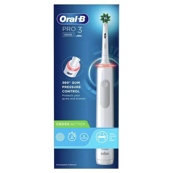 Oral-B Pro 3 3000 CrossAction Şarjlı Diş Fırçası Beyaz