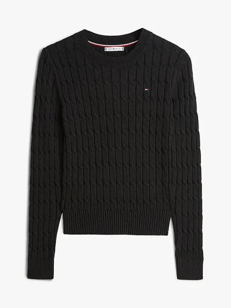 Tommy Hilfiger Kablo Örgü Pamuklu Kadın Kazak